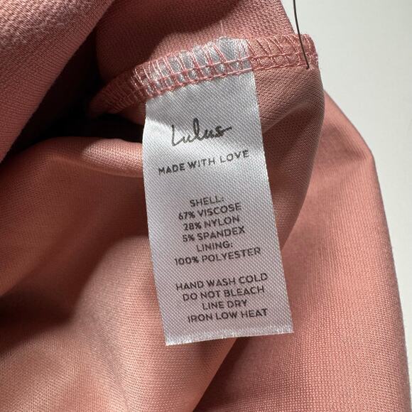 Lulu's | NWT Drinks on Me Mauve Pink Sleeveless Pleated Bodycon Dress - Picture 7 of 7
